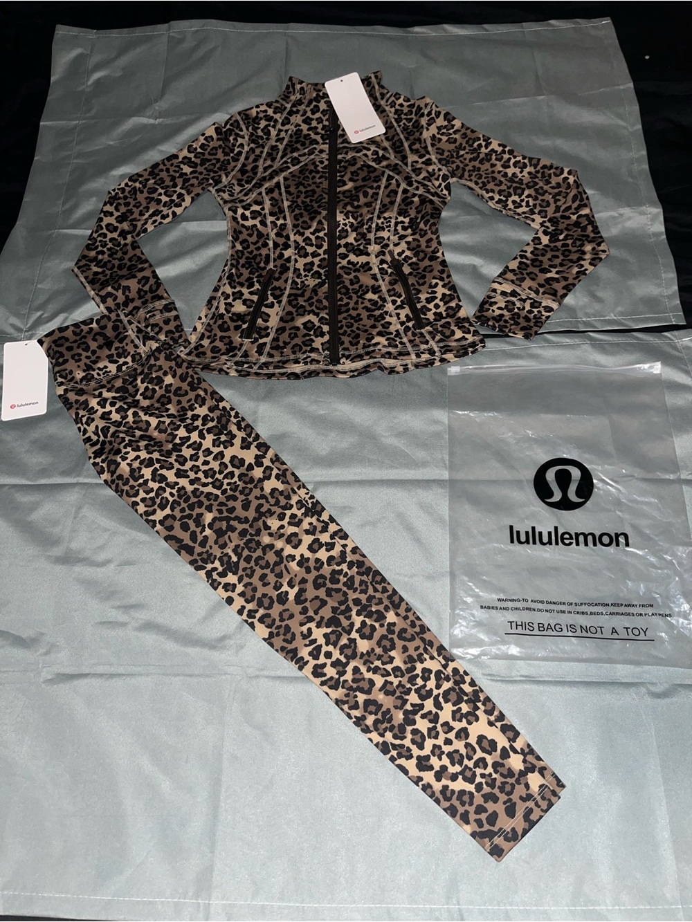 lululemon athletica Leopard Print Jacket & Leggings - Brown/Black